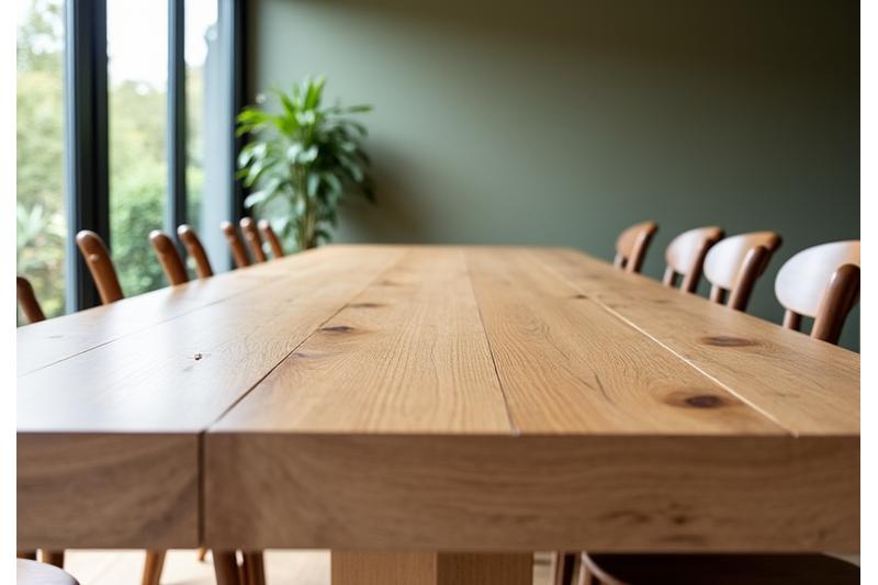 Voorbeeld van een op maat gemaakte eikenhouten tafel