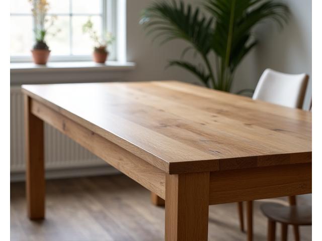 Rustieke eiken eettafel, handgemaakt in studio